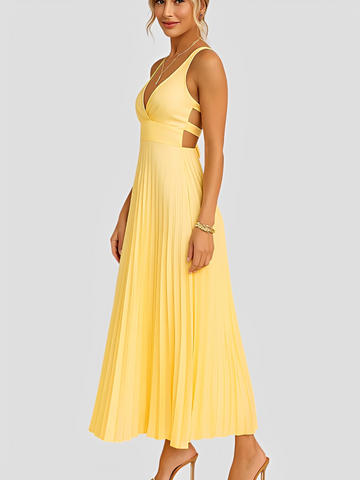 Anjanae - Robe Chic avec Plis et Décolleté en V