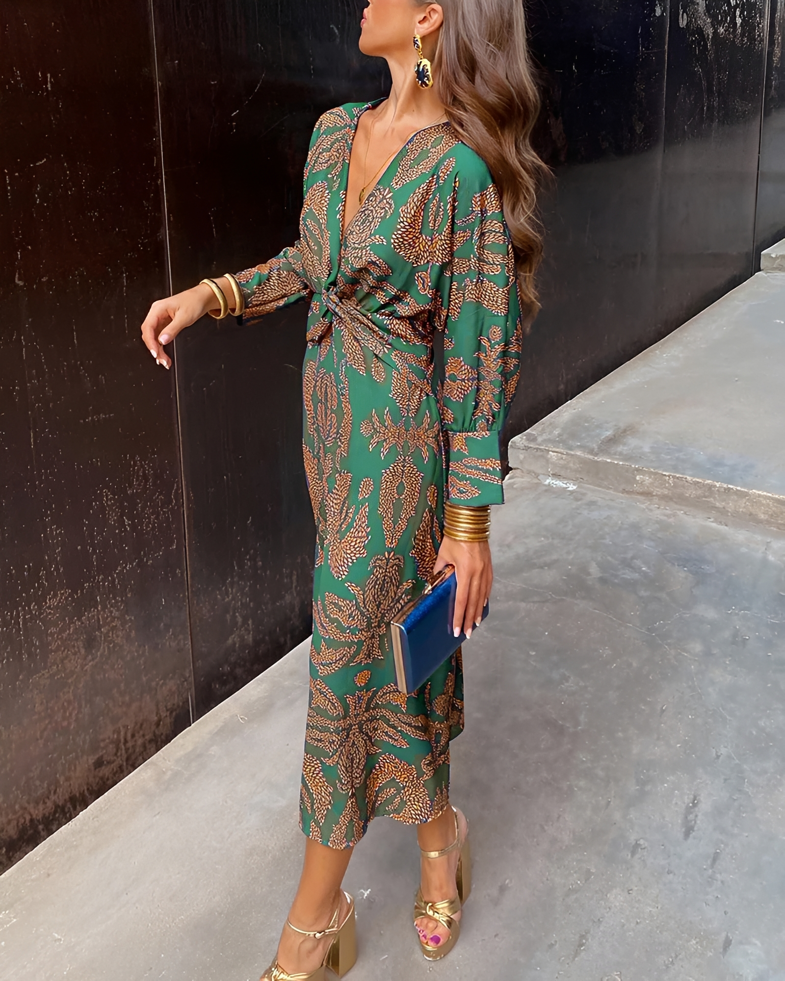 Alima - Robe Vintage à Col en V