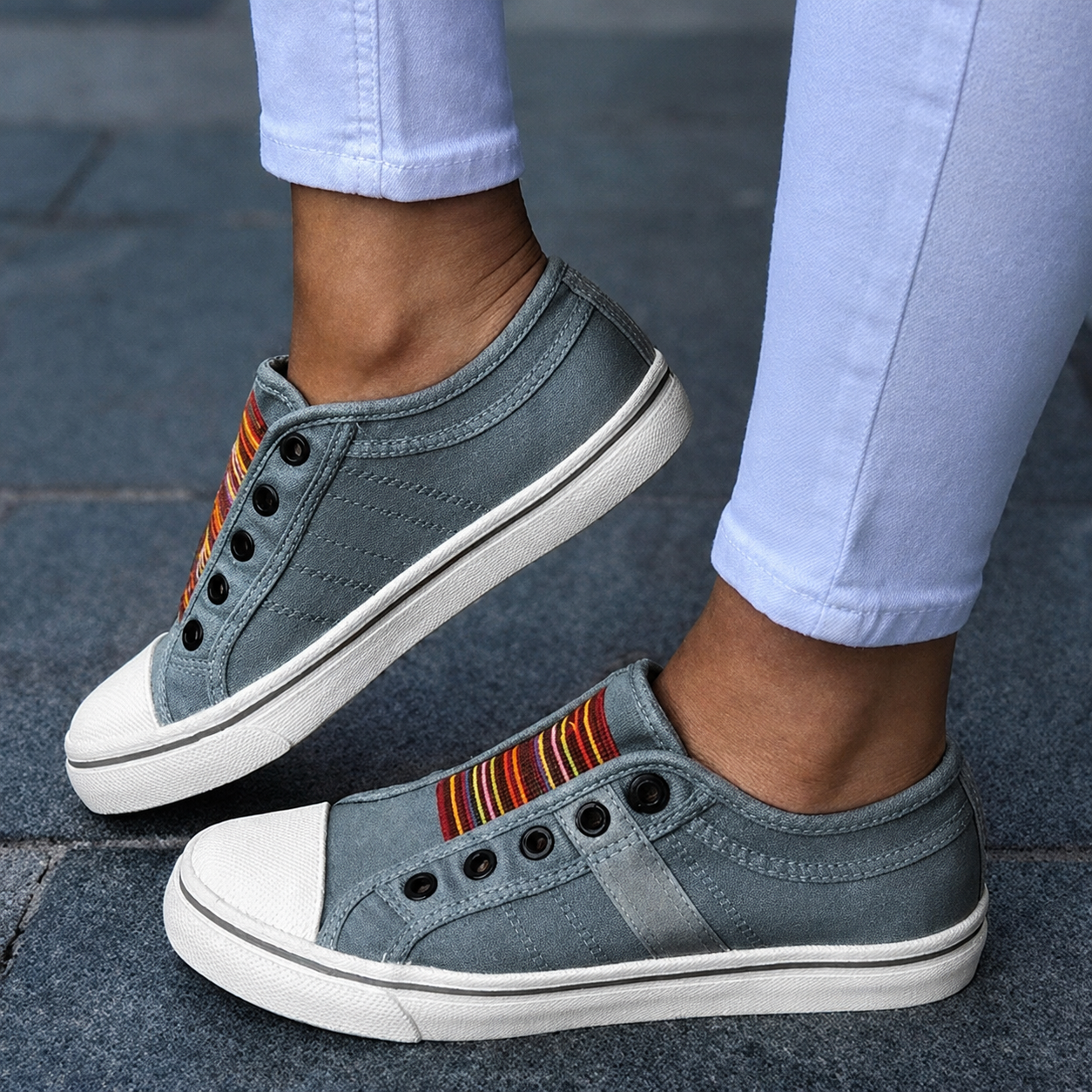 Jorrie - Baskets Classiques avec Tissu Extensible