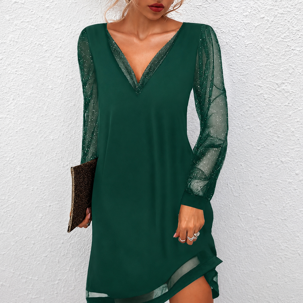 Mierra - Robe Courte Sophistiquée à Encolure en V
