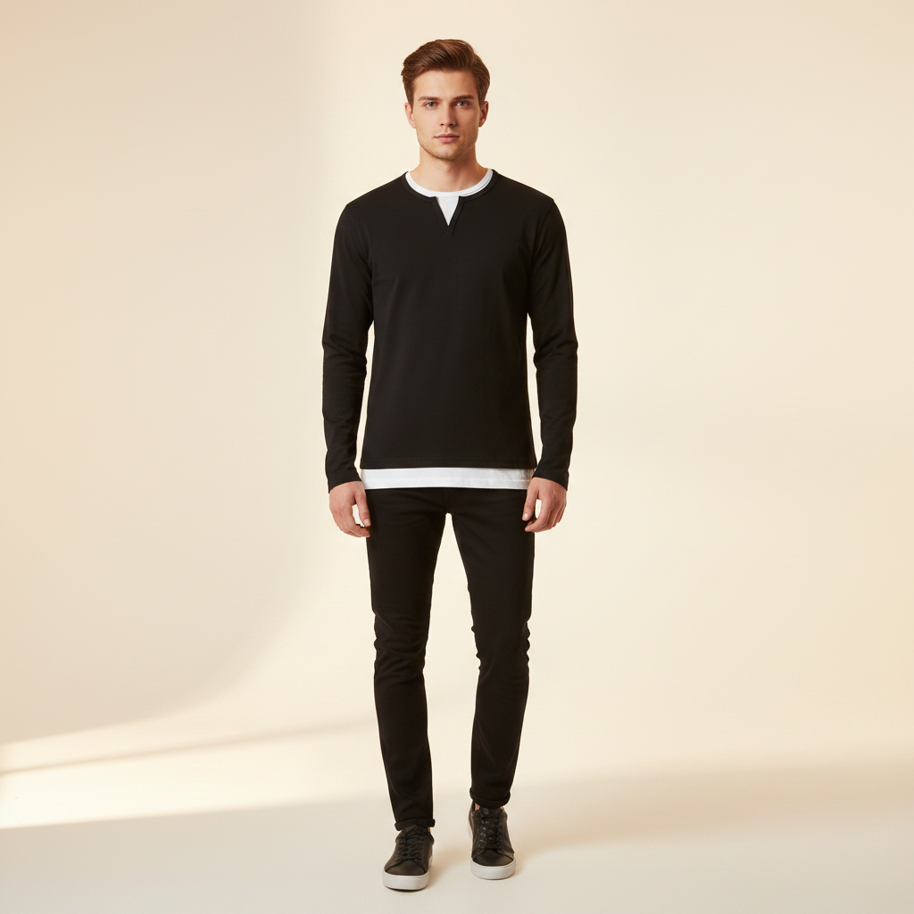 Daryl - Blouse Chic à Encolure V et Manches Longues