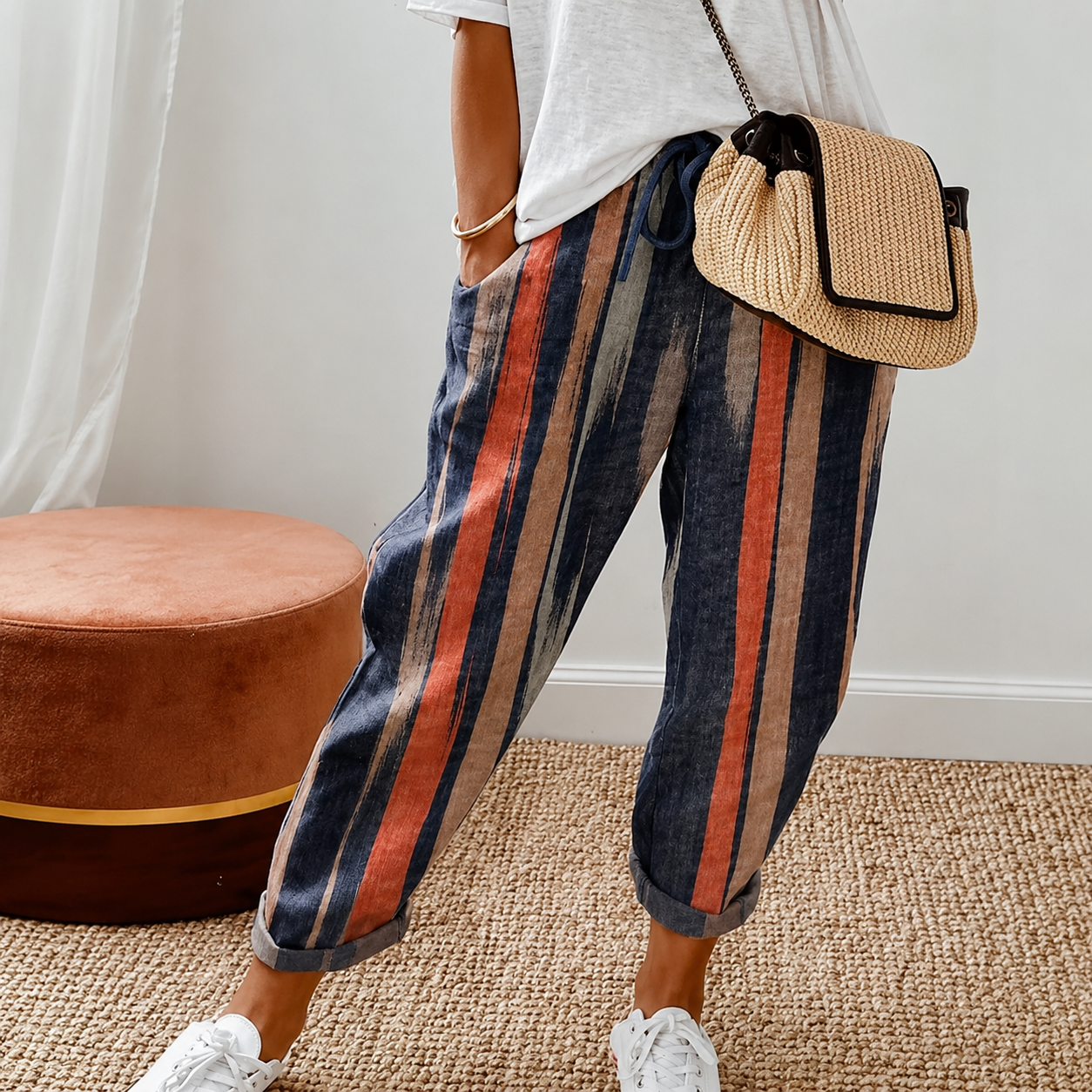 Chelease - Pantalon Décontracté avec Cordon