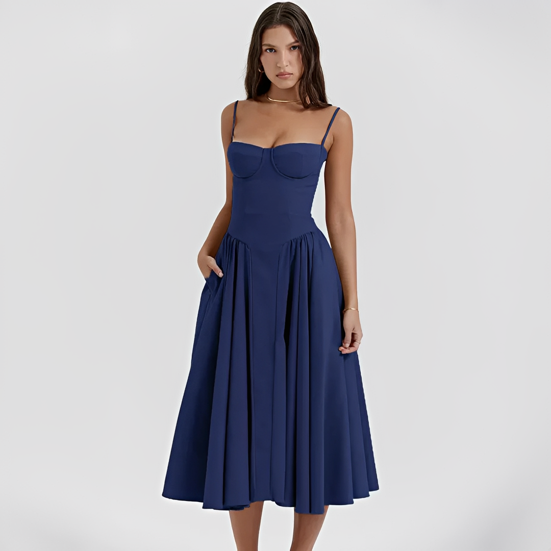 Michaela - Robe Midi Élégante et Distinguée