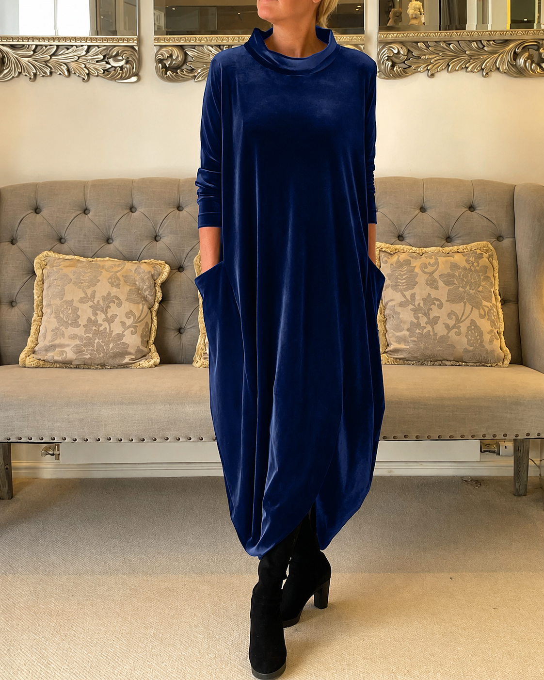 Zalinia - Robe Élégante à Encolure Ronde