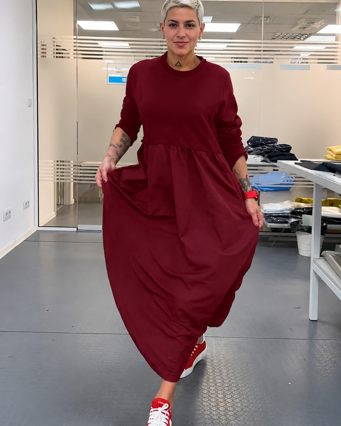 Imelda - Robe Décontractée à Encolure Ronde