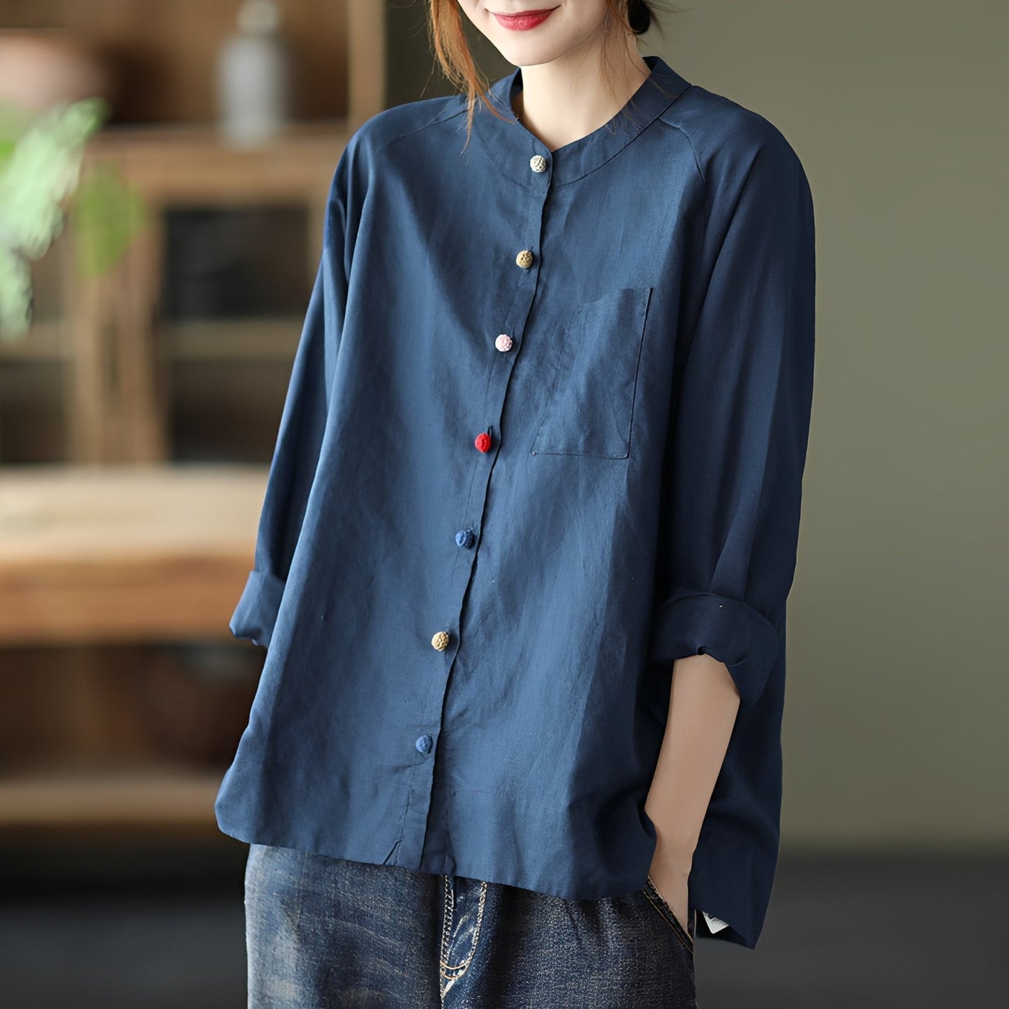 Nellie - Blouse ample avec poches pour femmes