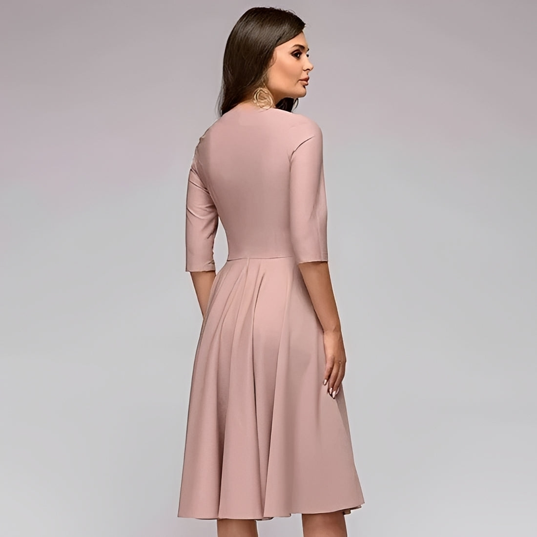 Sameer - Robe midi simple et décontractée