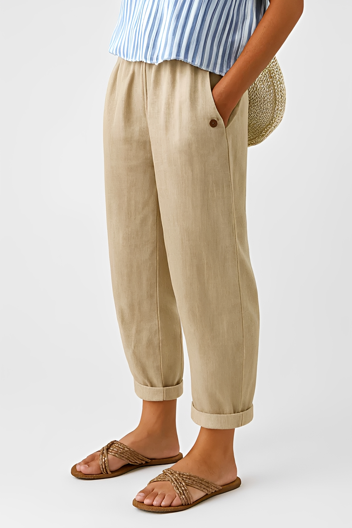 Yunie - Pantalons Relax à Taille Élastique