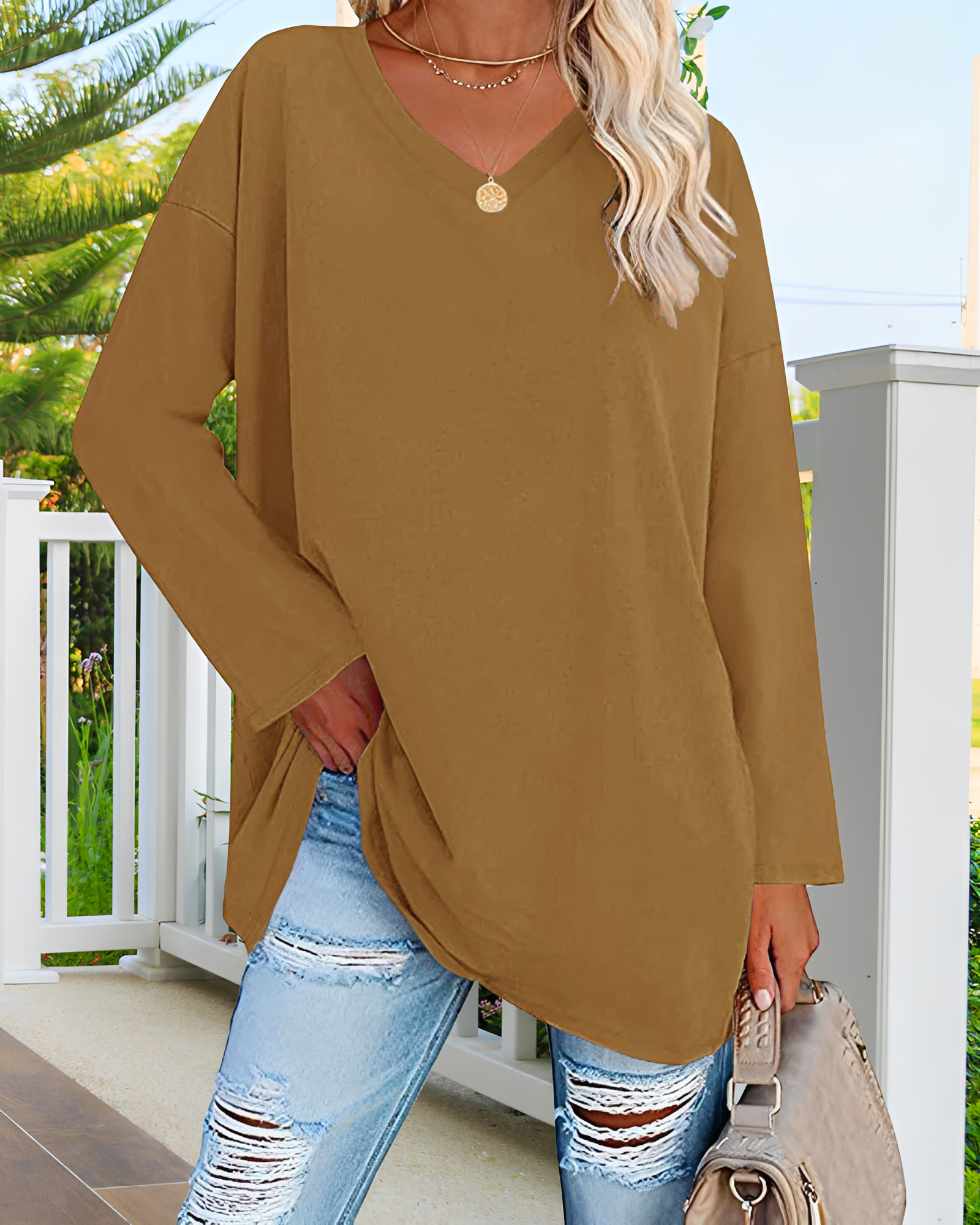 Kendra - Blouse ample à col en V élégant