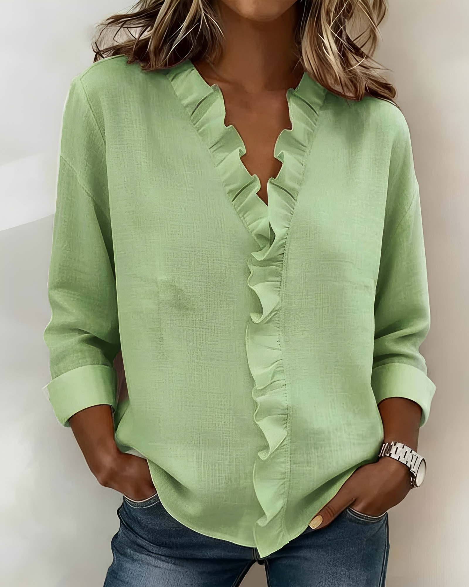 Marjorie - Blouse Élégante à Manches Longues