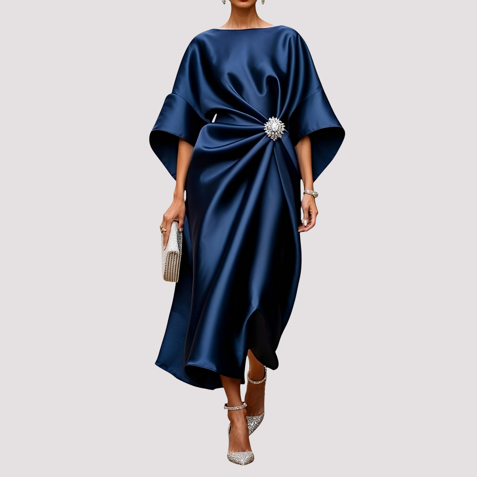 Kay - Robe Midi Chic avec Design Croisé