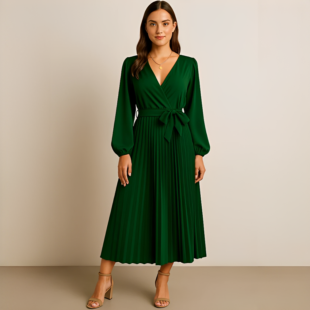 Naomi - Robe Élégante à Col V Croisé