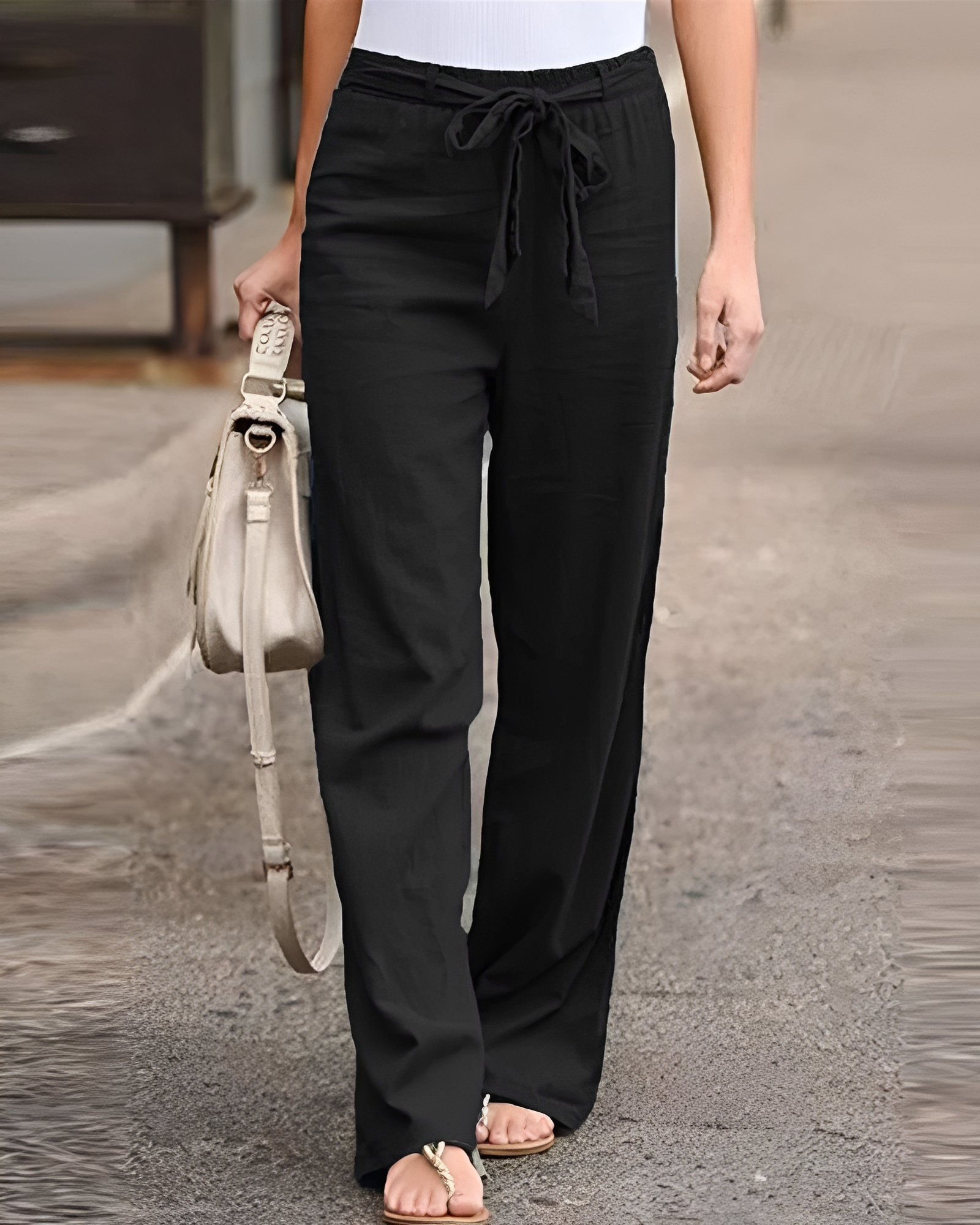 Saniyah - Pantalon à Taille Élastique avec Cordon