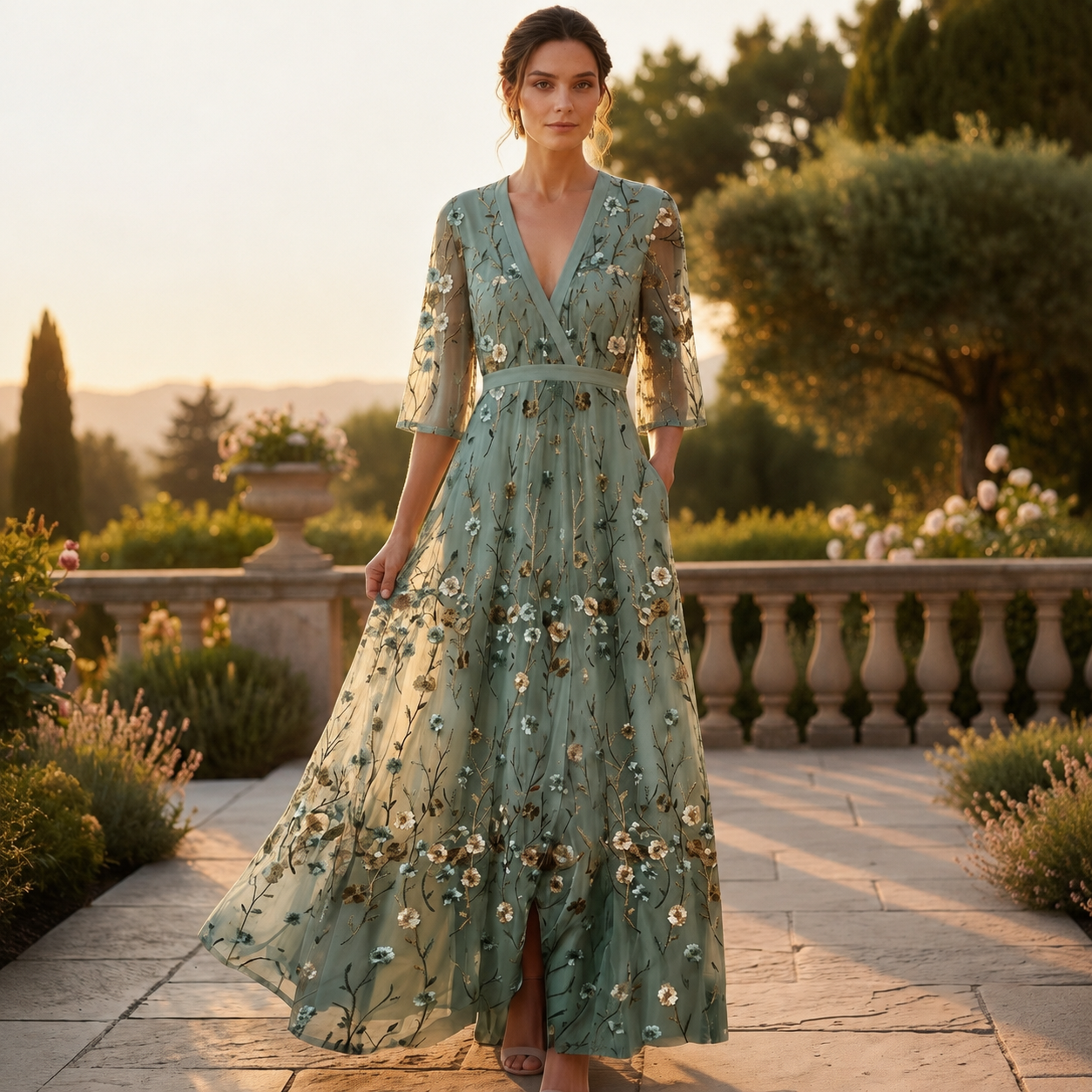 Florence - Robe Longue Élégante et Légère