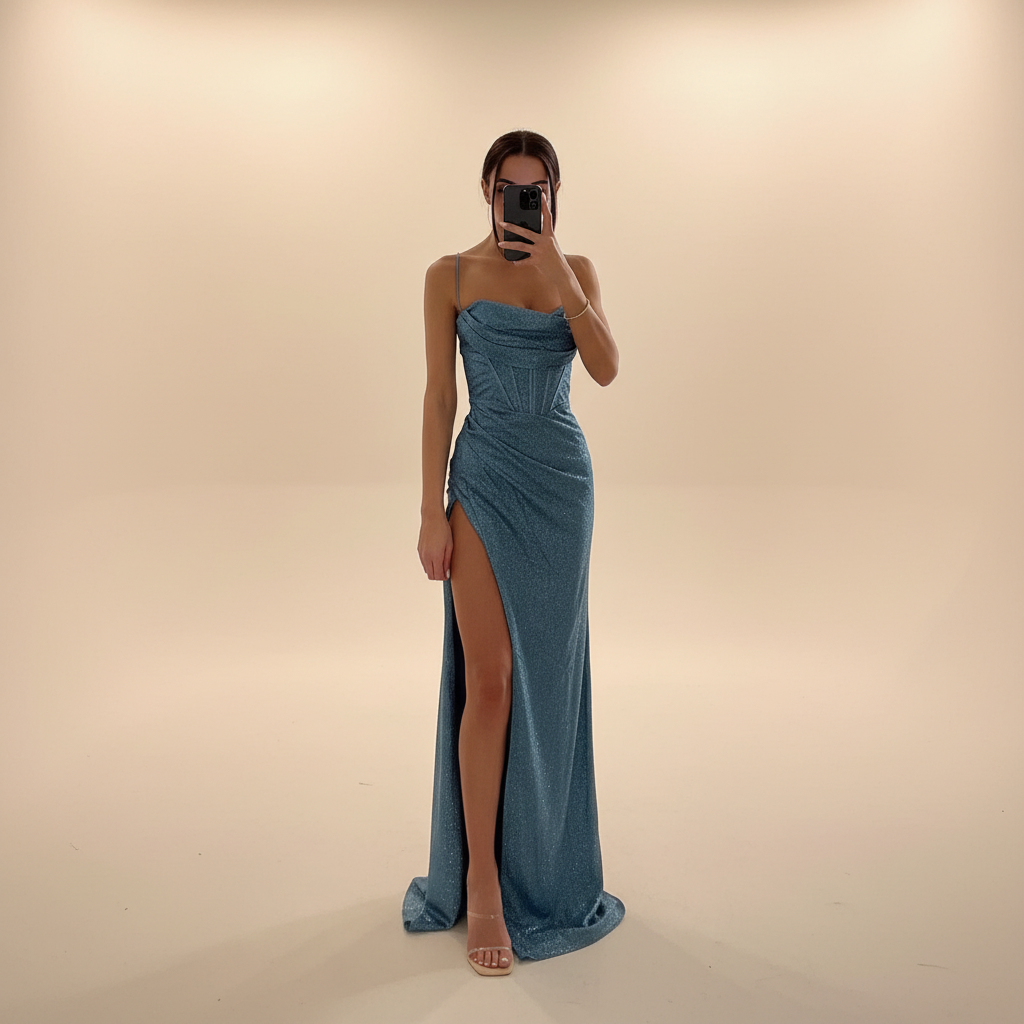 Monique - Robe Longue avec Fente Élégante
