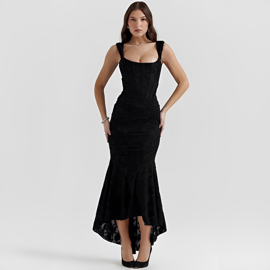 Cynthia - Robe Midi Élégante à Taille Nouée