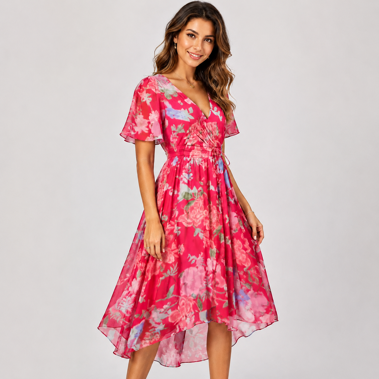 Elsinya - Robe Midi Chic et Simple à Porter