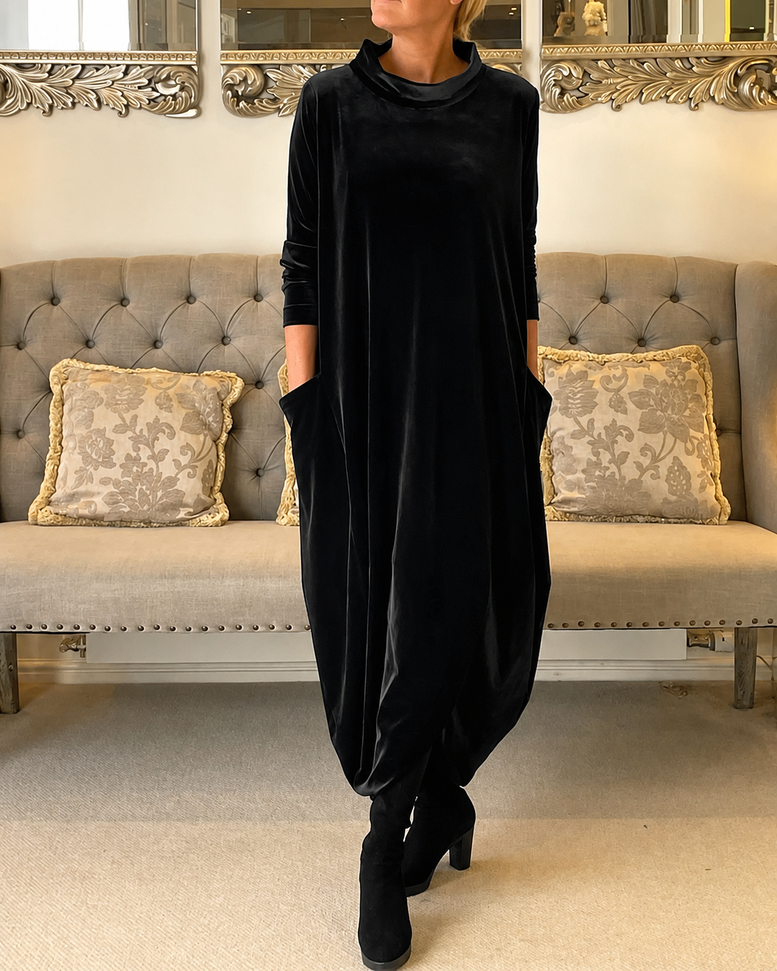 Zalinia - Robe Élégante à Encolure Ronde