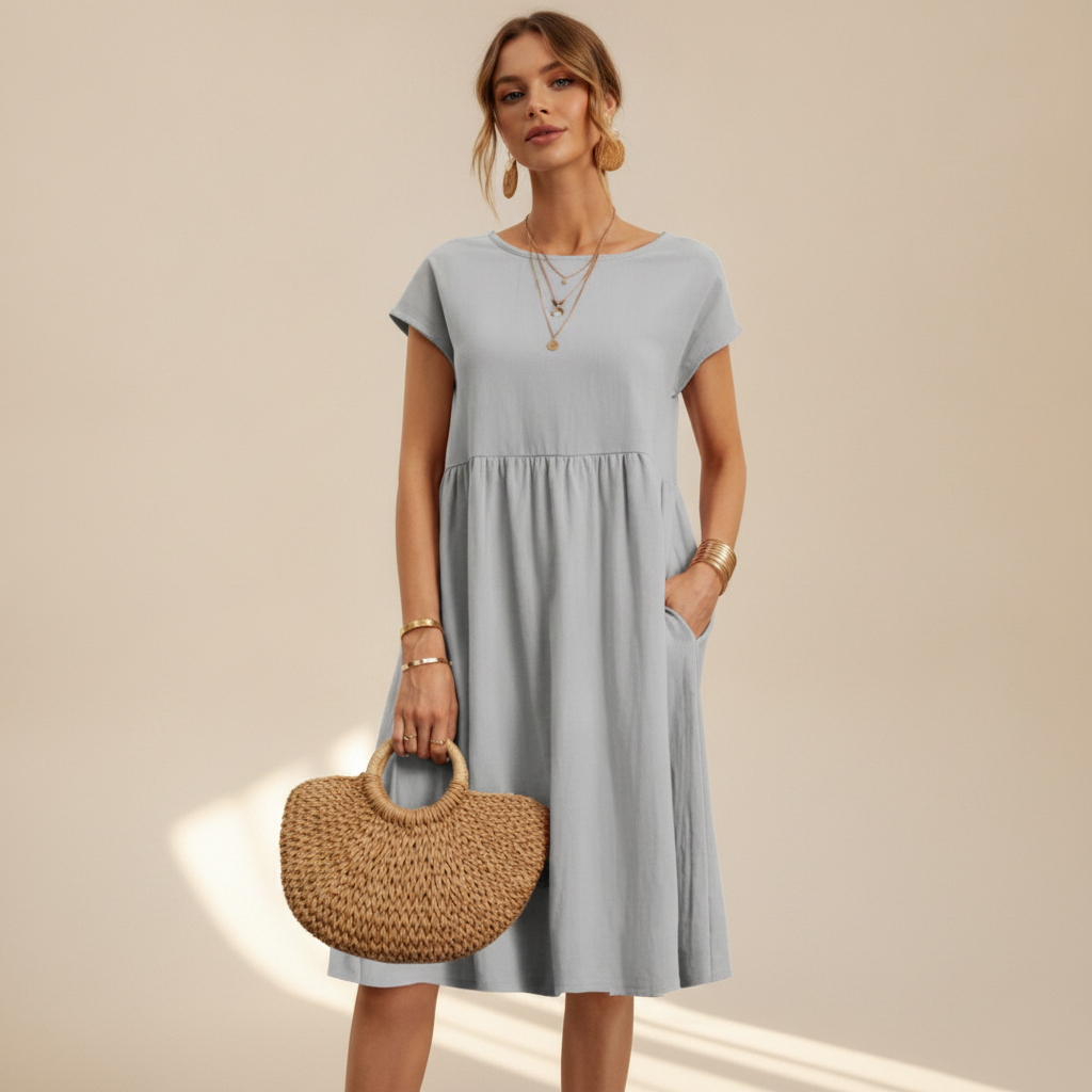 Nubia - Robe Midi Élagante à Col Rond
