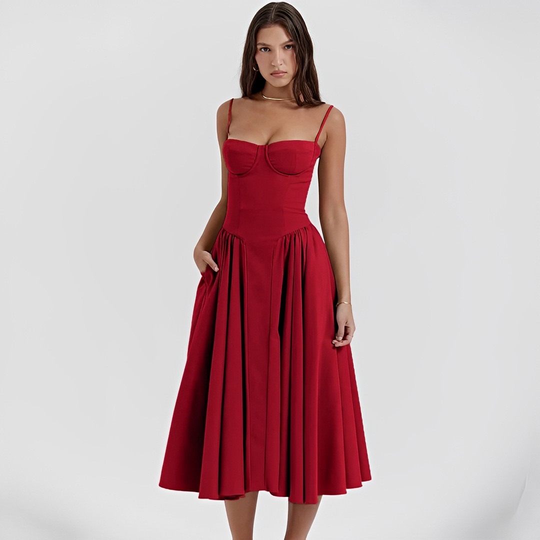 Michaela - Robe Midi Élégante et Distinguée