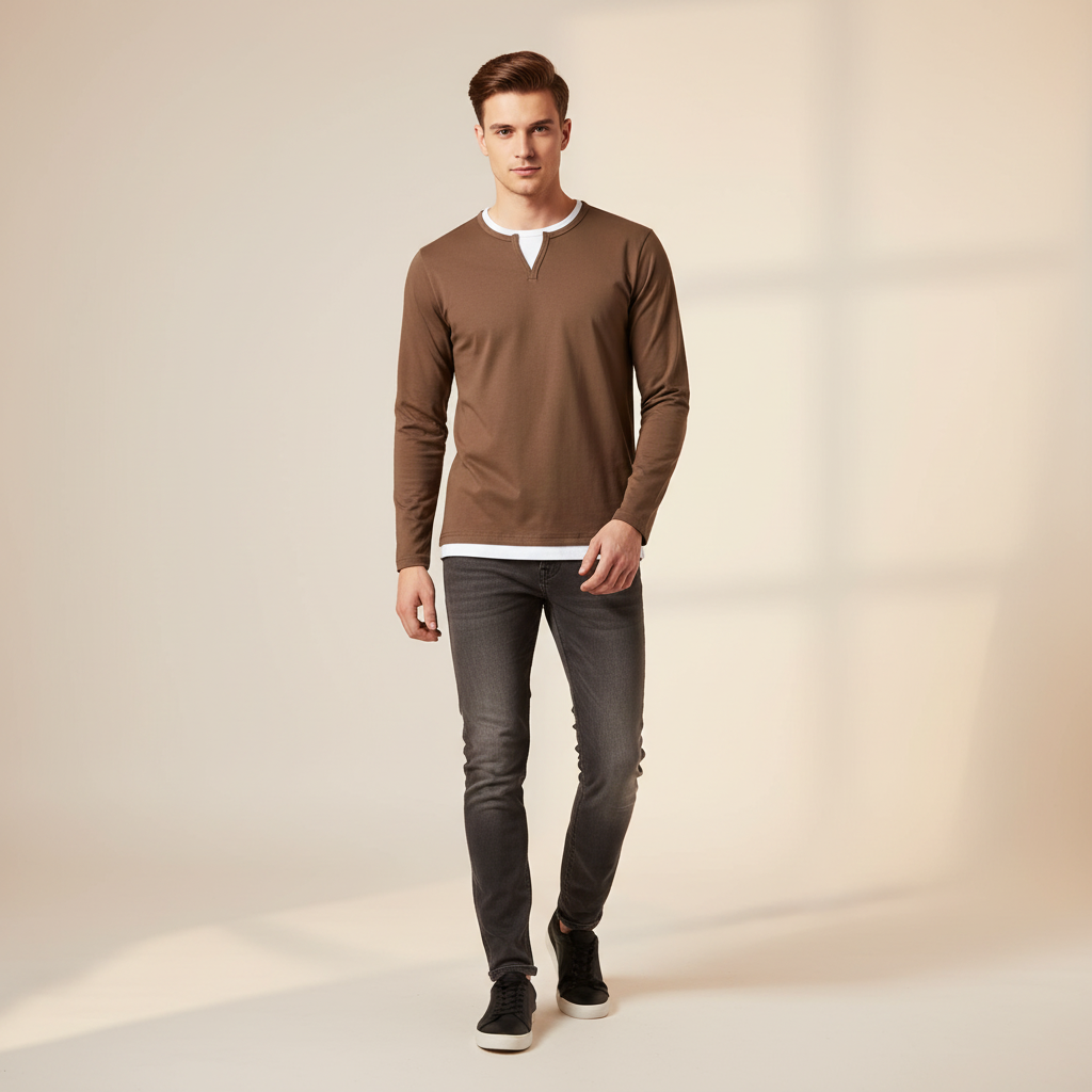 Daryl - Blouse Chic à Encolure V et Manches Longues