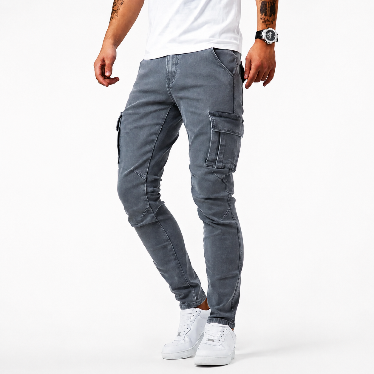 Zilton - Pantalon Cargo Ajusté Décontracté