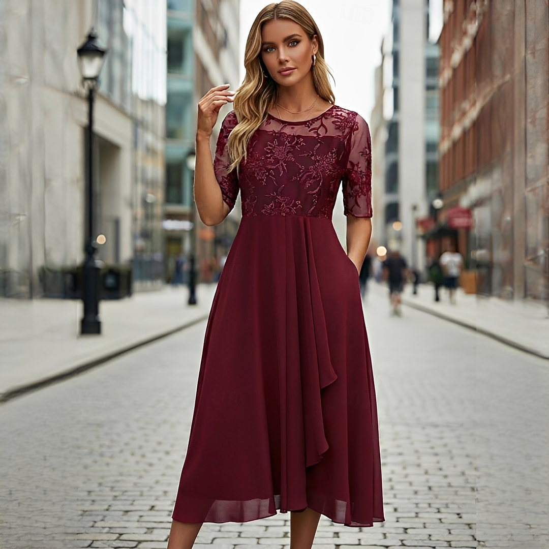 Victoria - Robe Chic avec Dentelle Ajourée