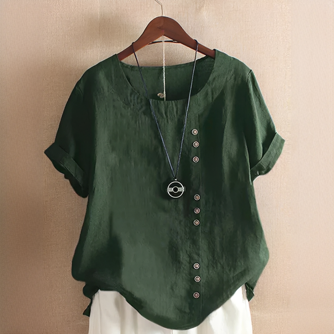 Noelle - Blouse Stylée avec Boutons et Coupe Décontractée