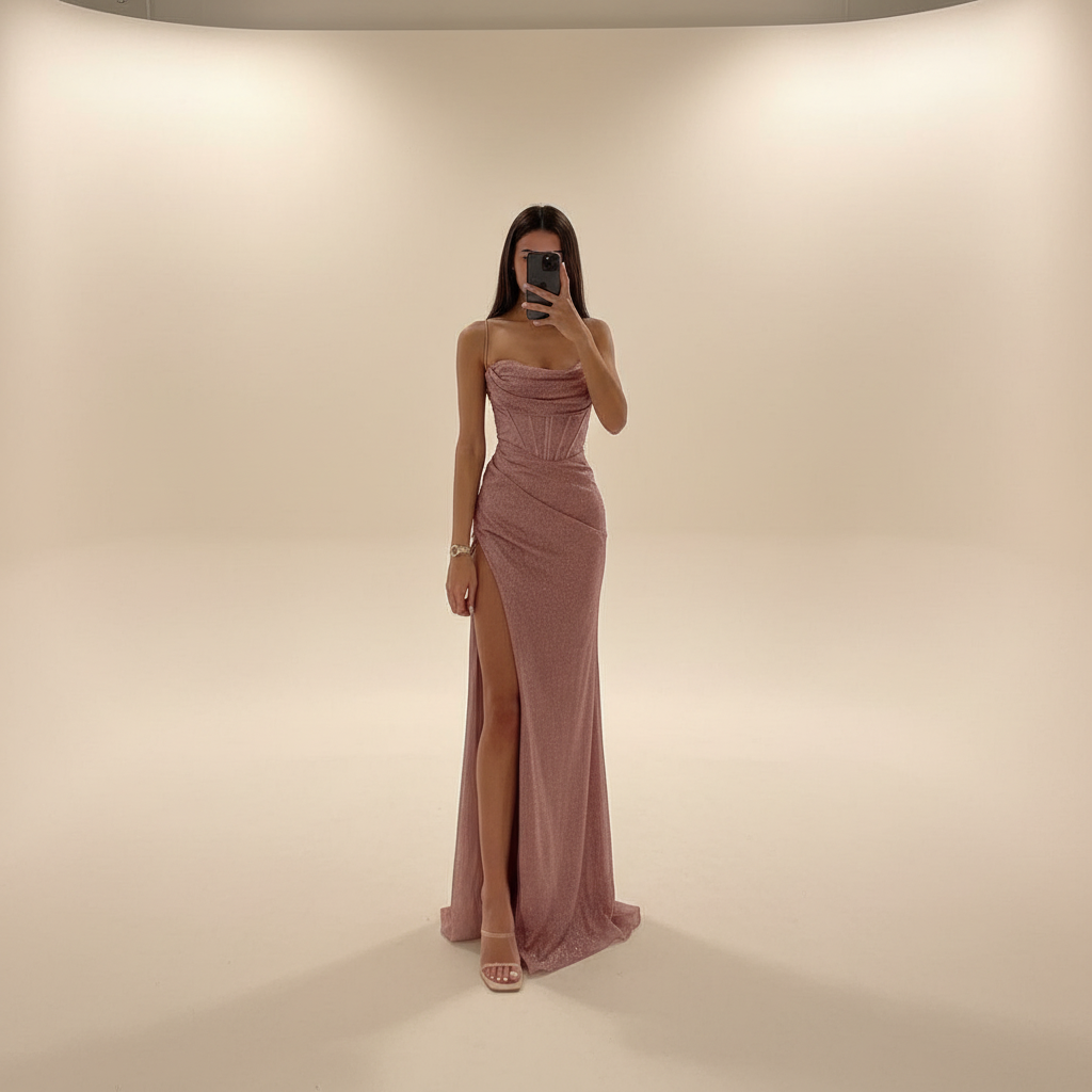 Monique - Robe Longue avec Fente Élégante