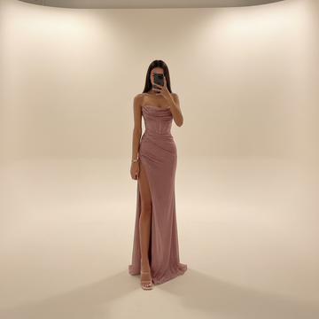 Monique - Robe Longue avec Fente Élégante