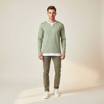 Daryl - Blouse Chic à Encolure V et Manches Longues