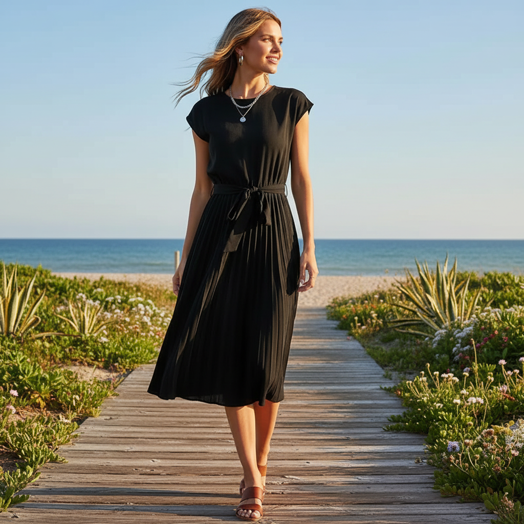 Jelica - Robe Midi Élégante à Plis