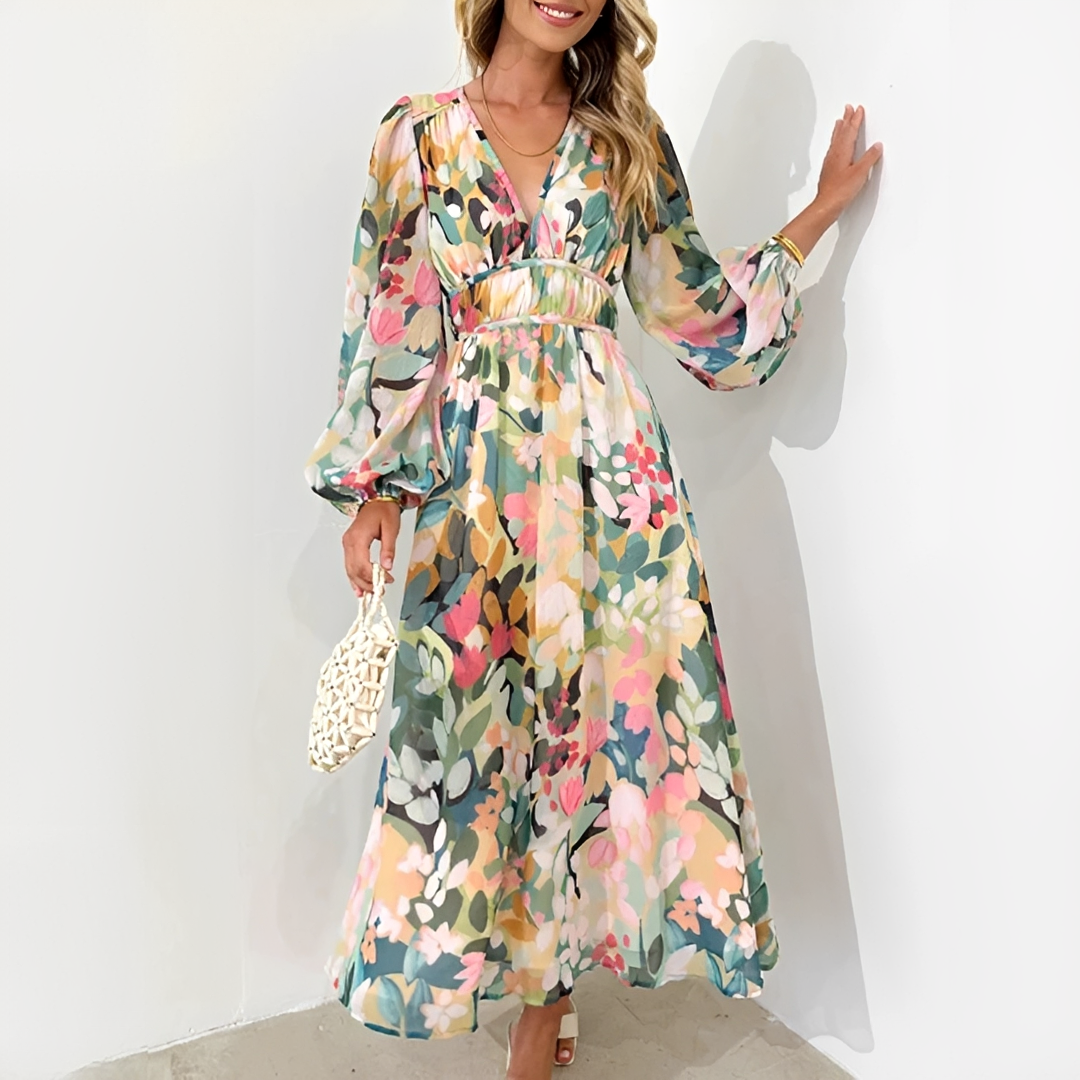 Kiara - Robe Élégante avec Manches Longues Casual