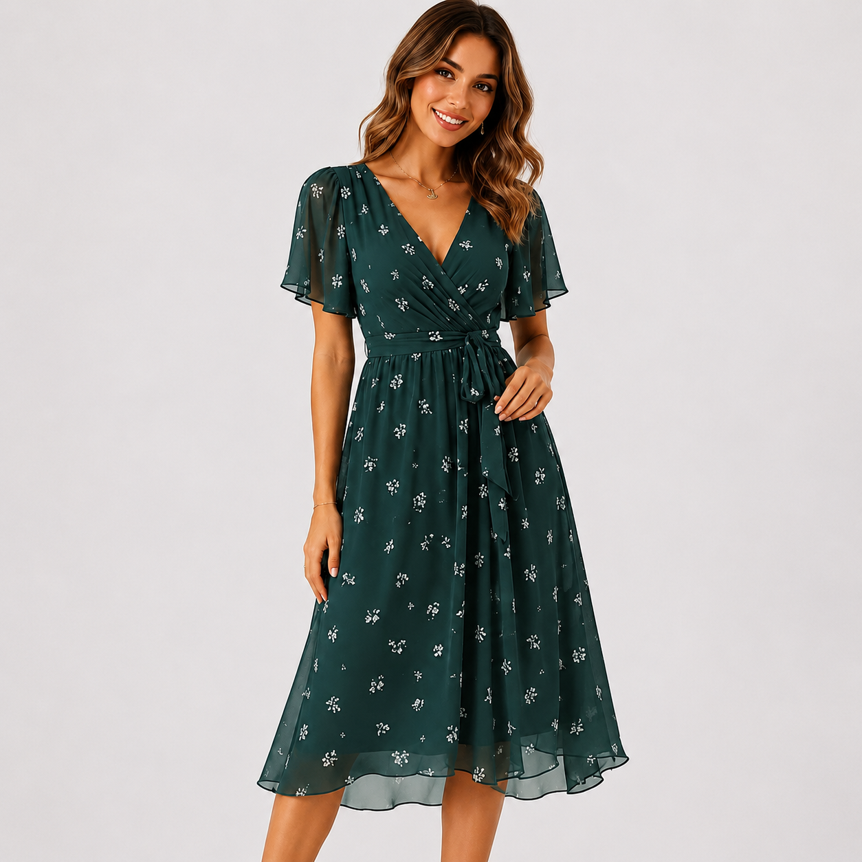 Elsinya - Robe Midi Chic et Simple à Porter