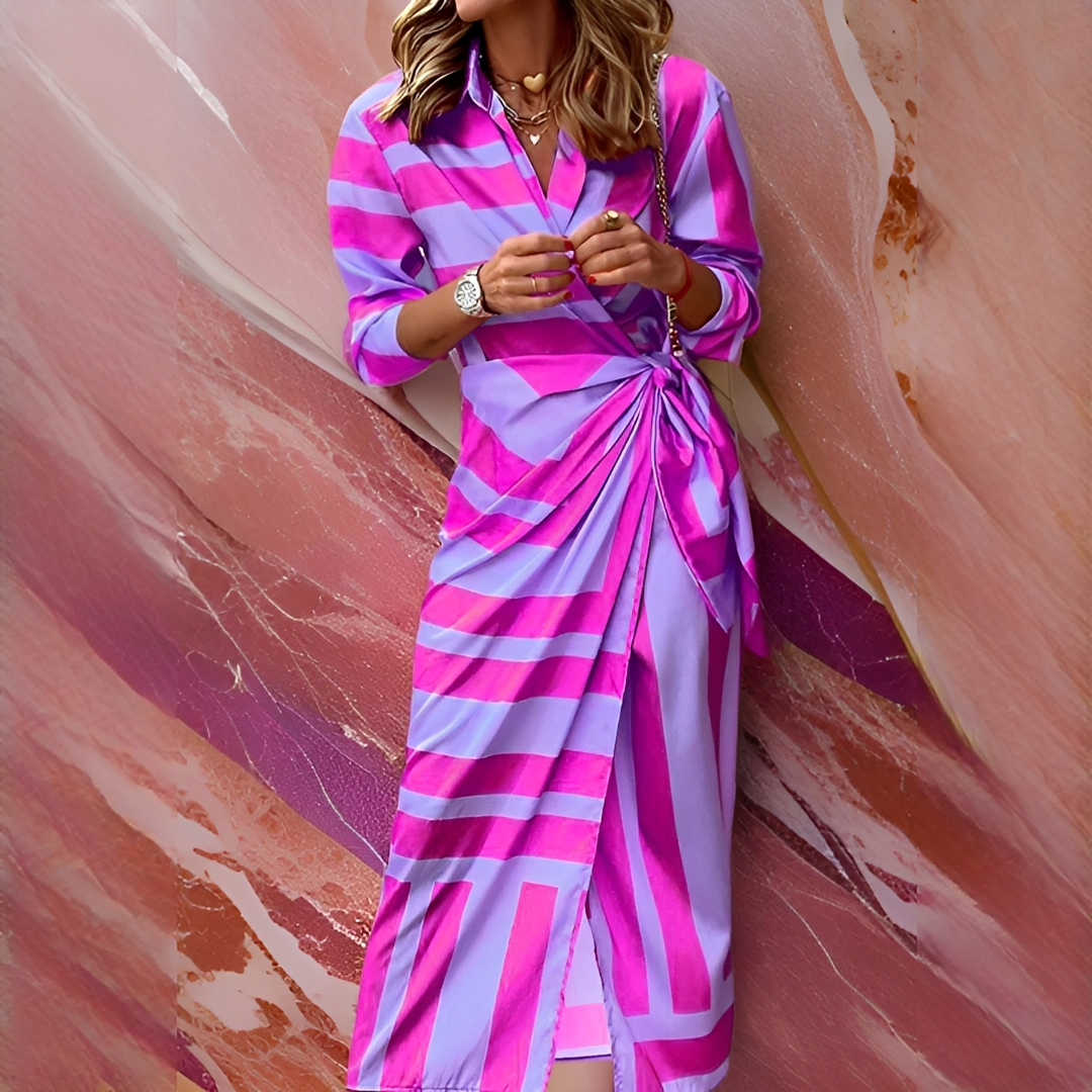 Emily - Robe Chic et Moderne à Rayures