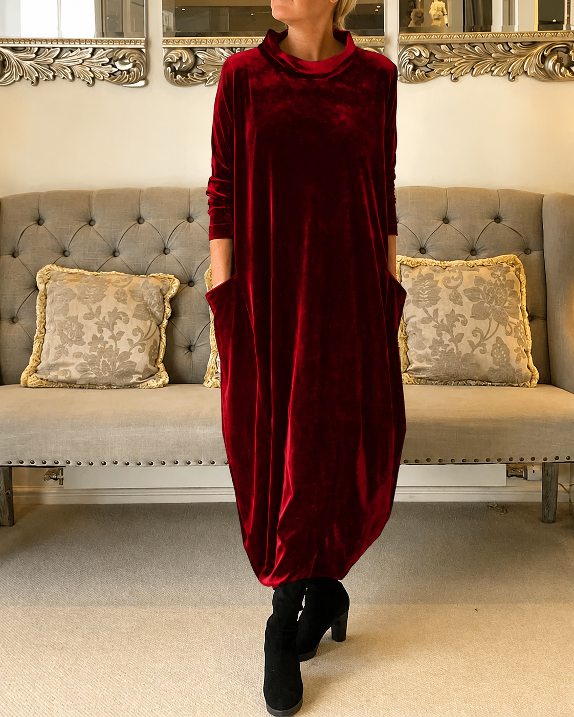 Zalinia - Robe Élégante à Encolure Ronde