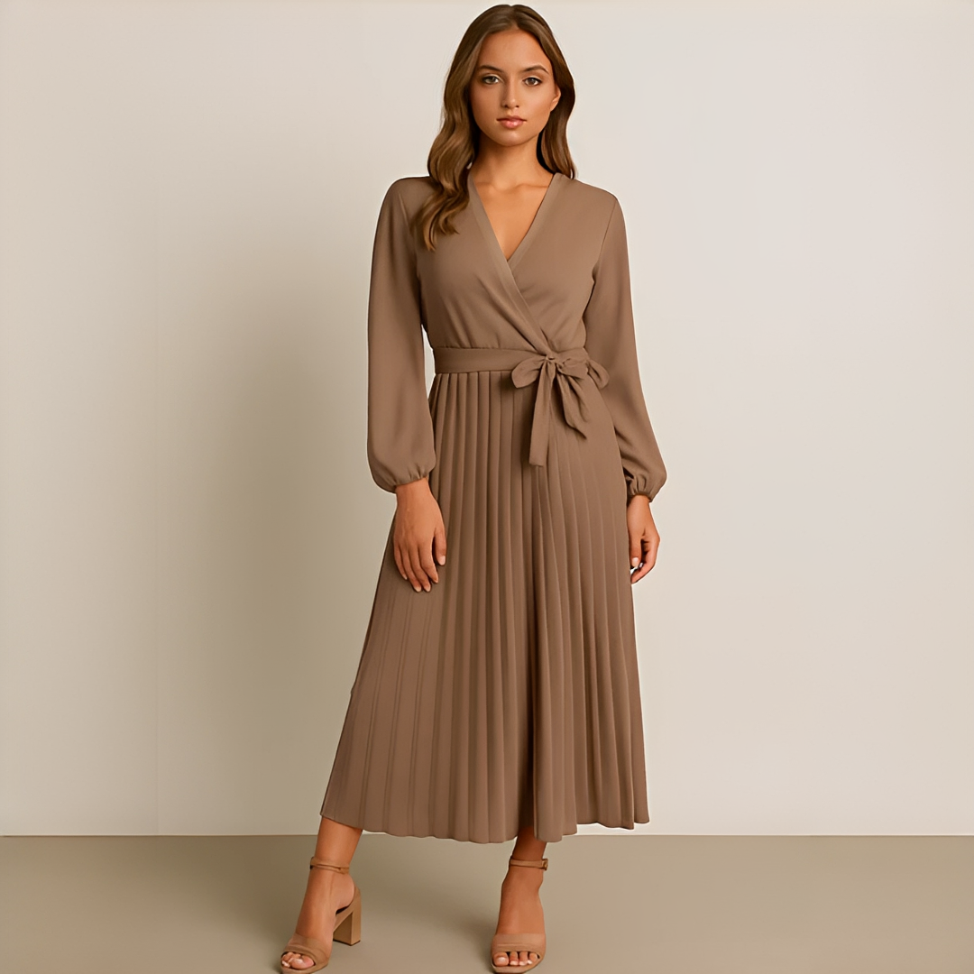 Naomi - Robe Élégante à Col V Croisé