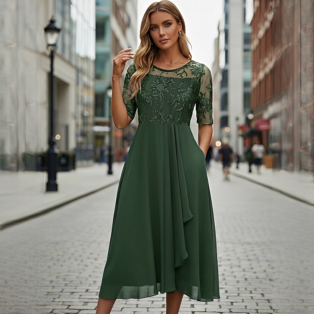 Victoria - Robe Chic avec Dentelle Ajourée