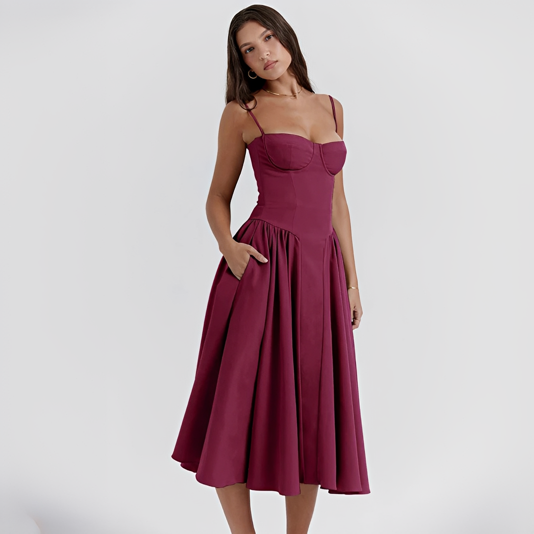 Michaela - Robe Midi Élégante et Distinguée