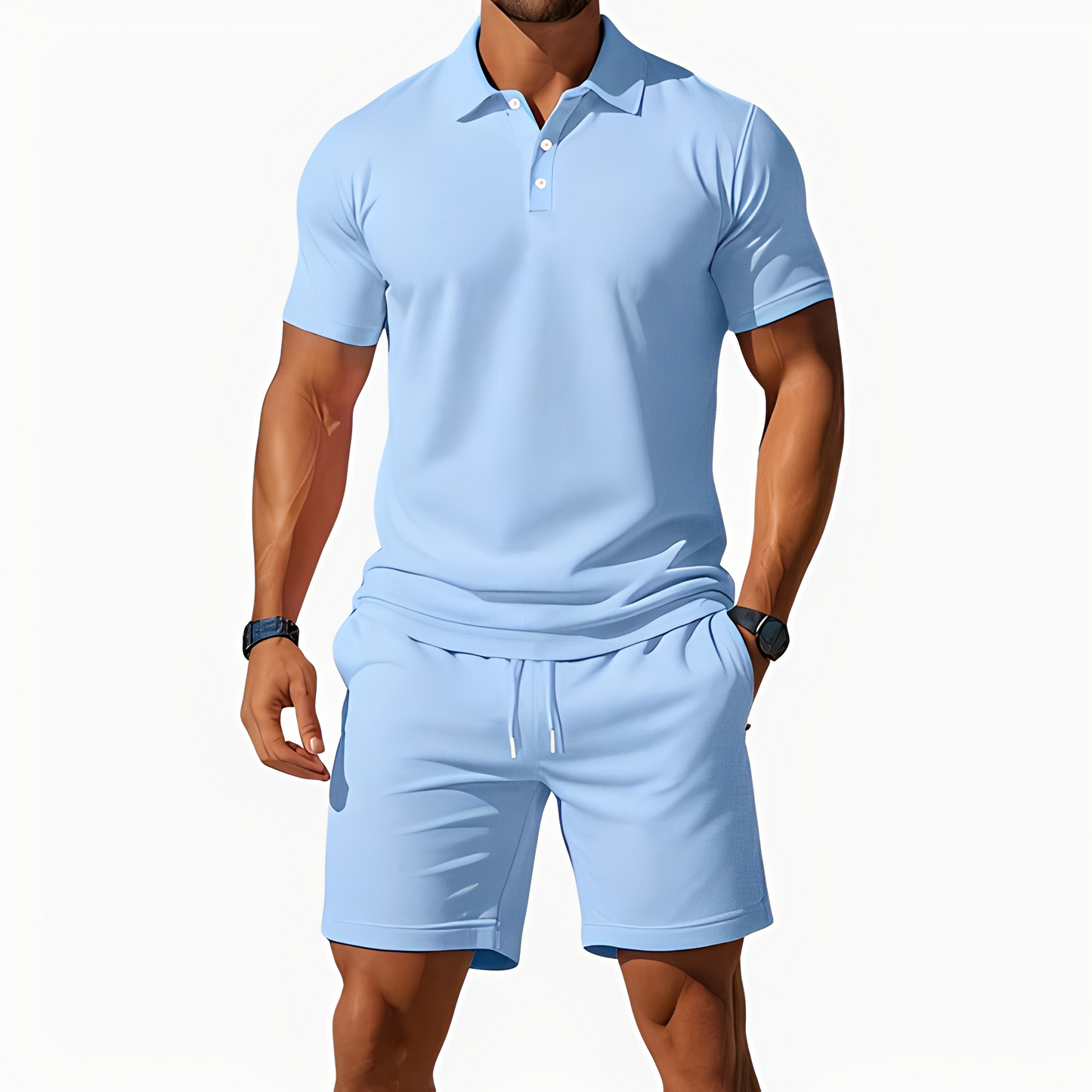 Aldrin - Set polo et short homme à la mode