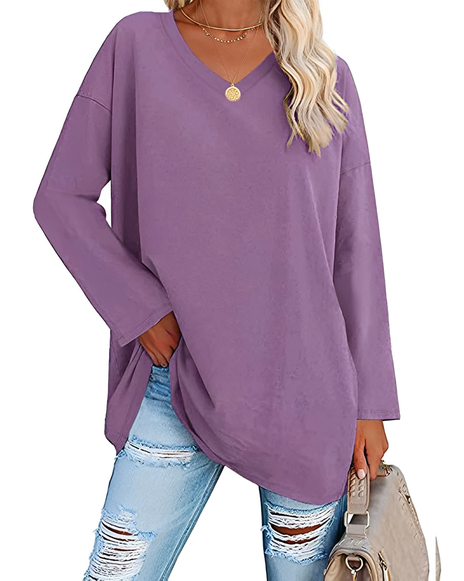 Kendra - Blouse ample à col en V élégant