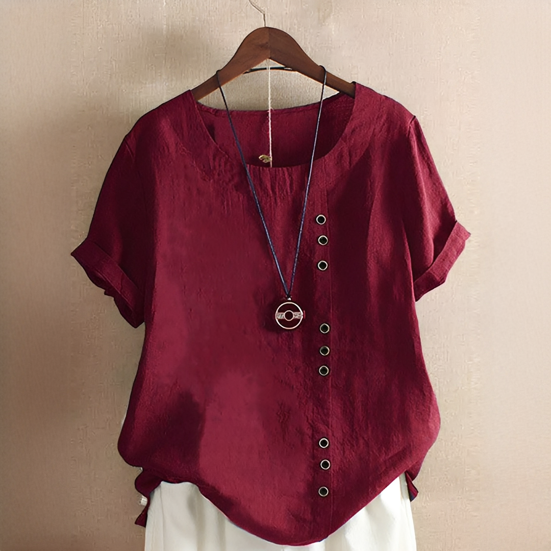 Noelle - Blouse Stylée avec Boutons et Coupe Décontractée