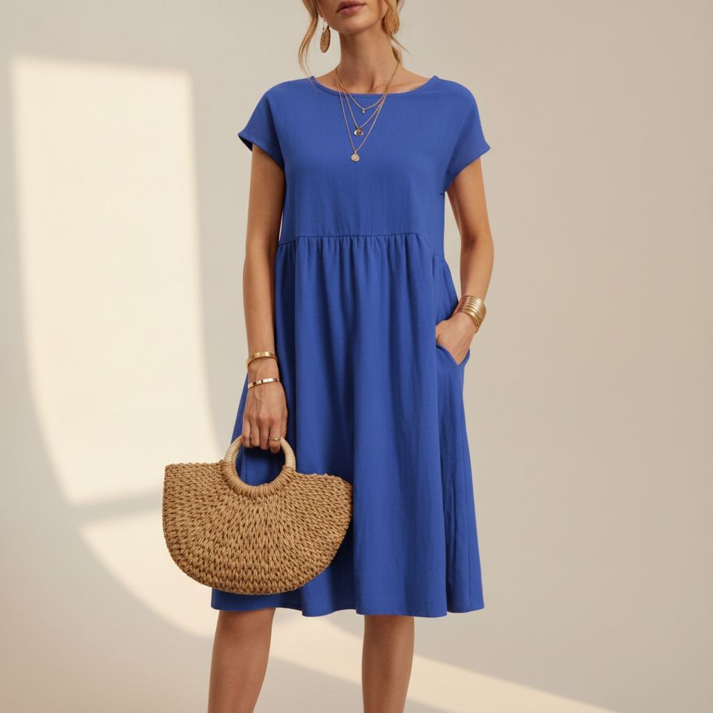 Nubia - Robe Midi Élagante à Col Rond