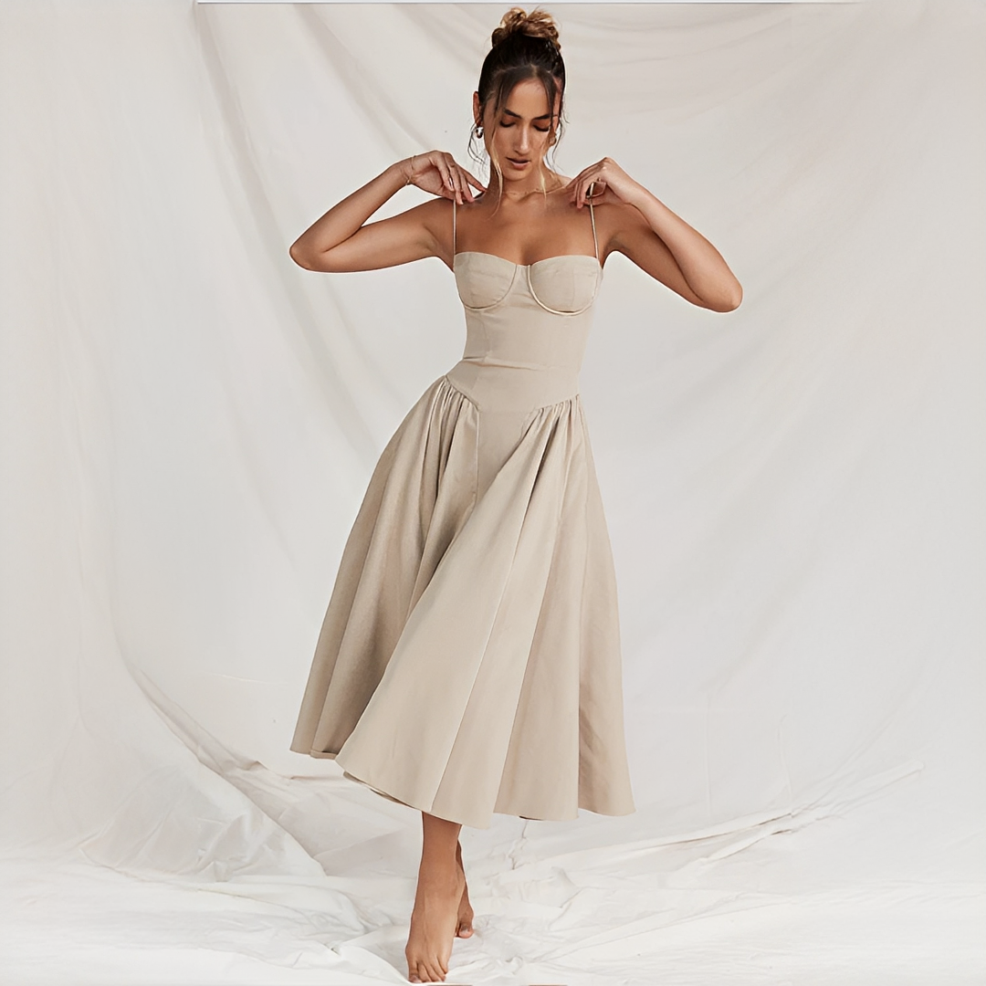 Michaela - Robe Midi Élégante et Distinguée