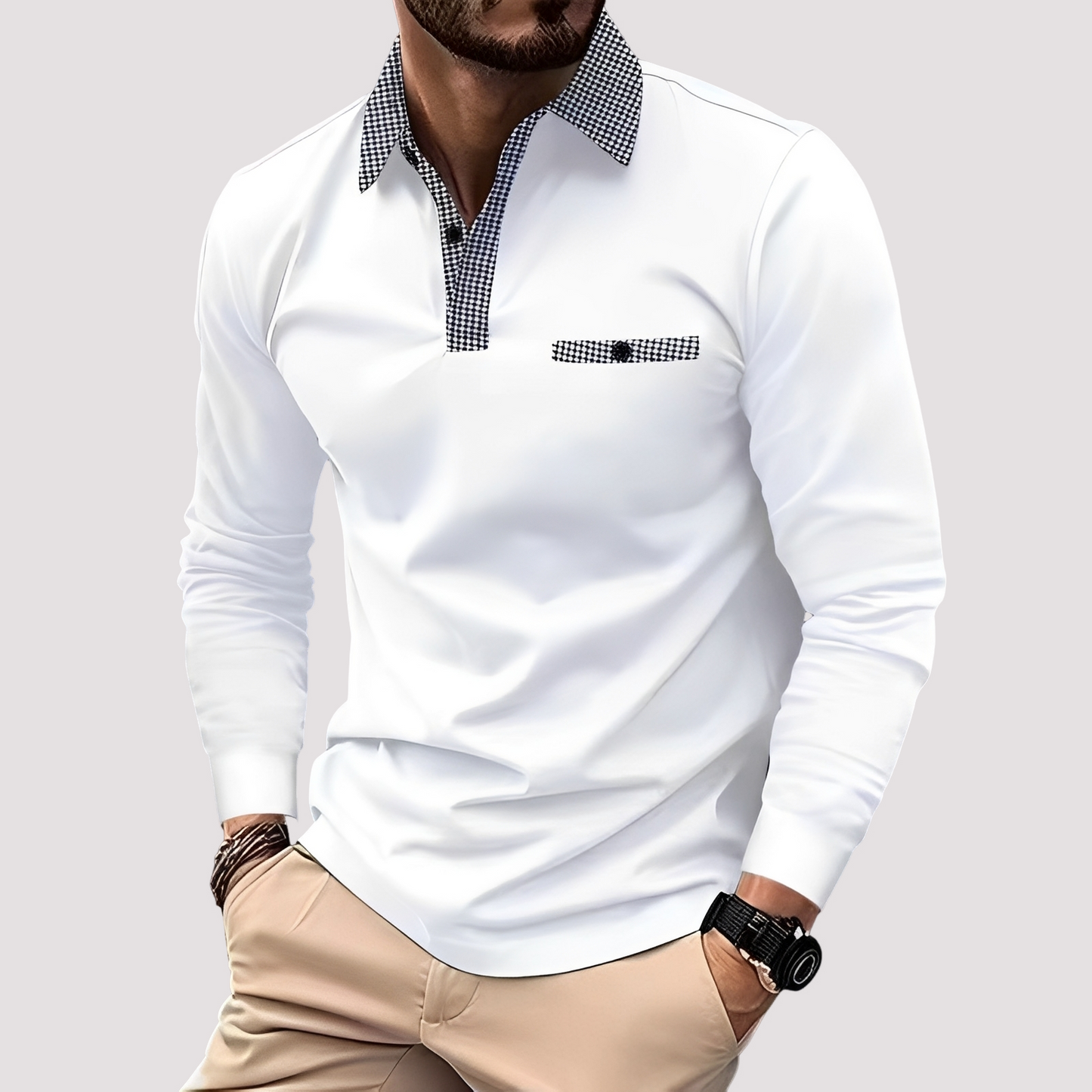 Aidan - Polo élégant à manches longues pour hommes