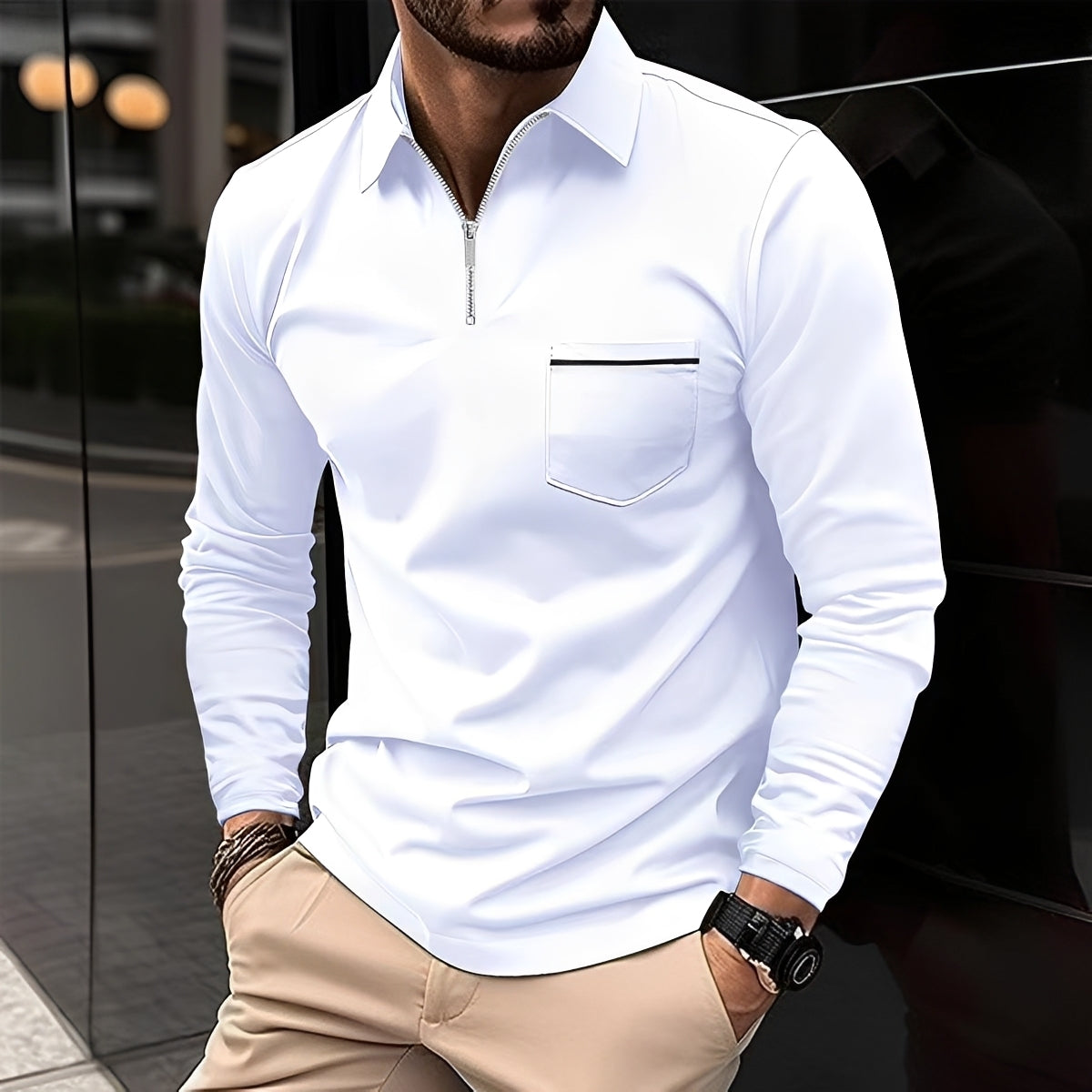 Jackson - Polo homme à manches longues - pour un look casual