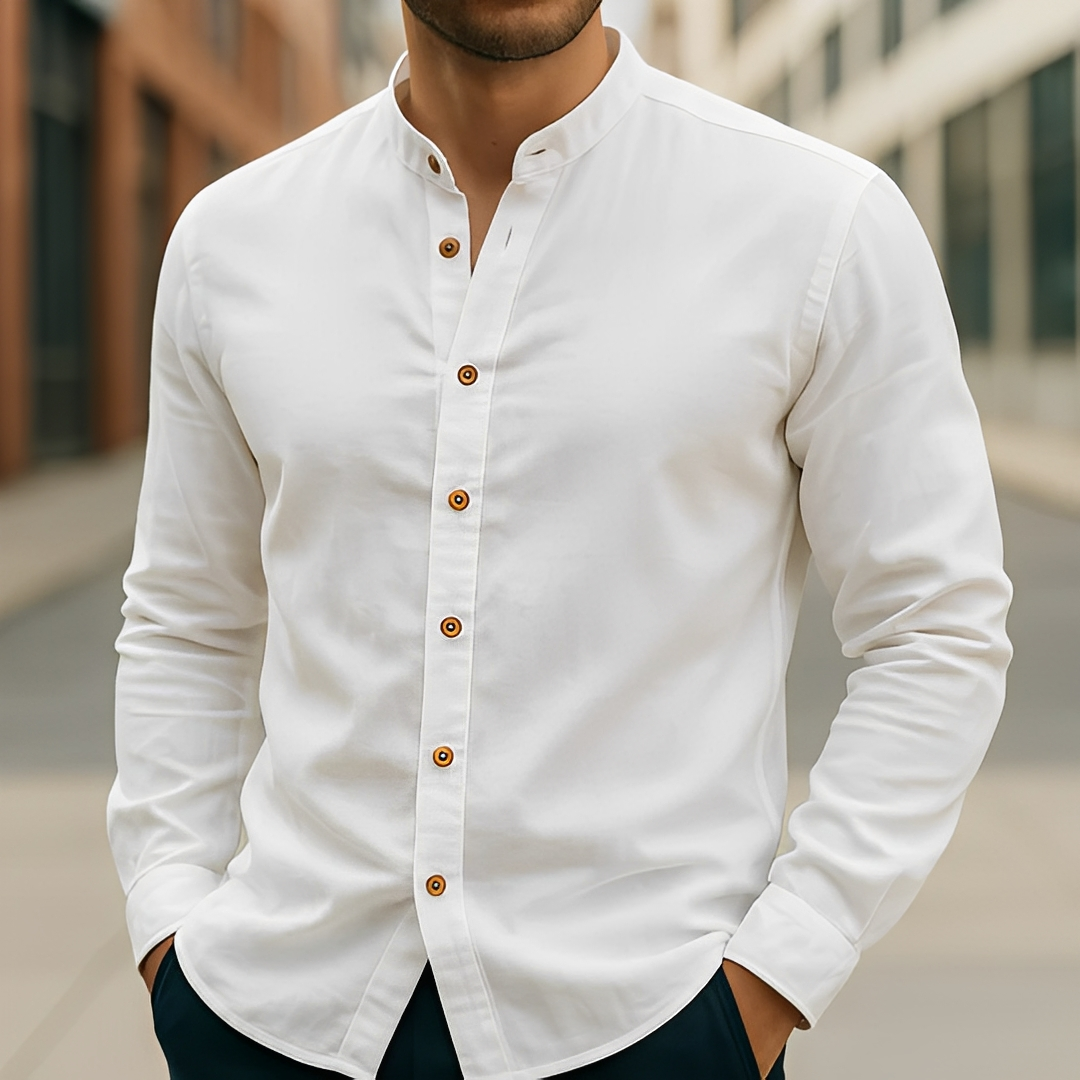 Aick - Chemise d'été tendance à manches longues pour homme