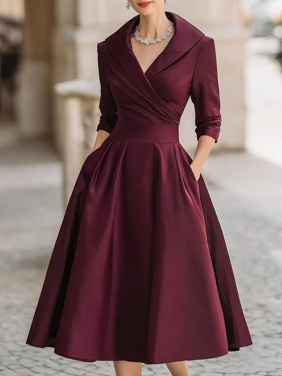 Eliana - Robe midi à design enveloppant