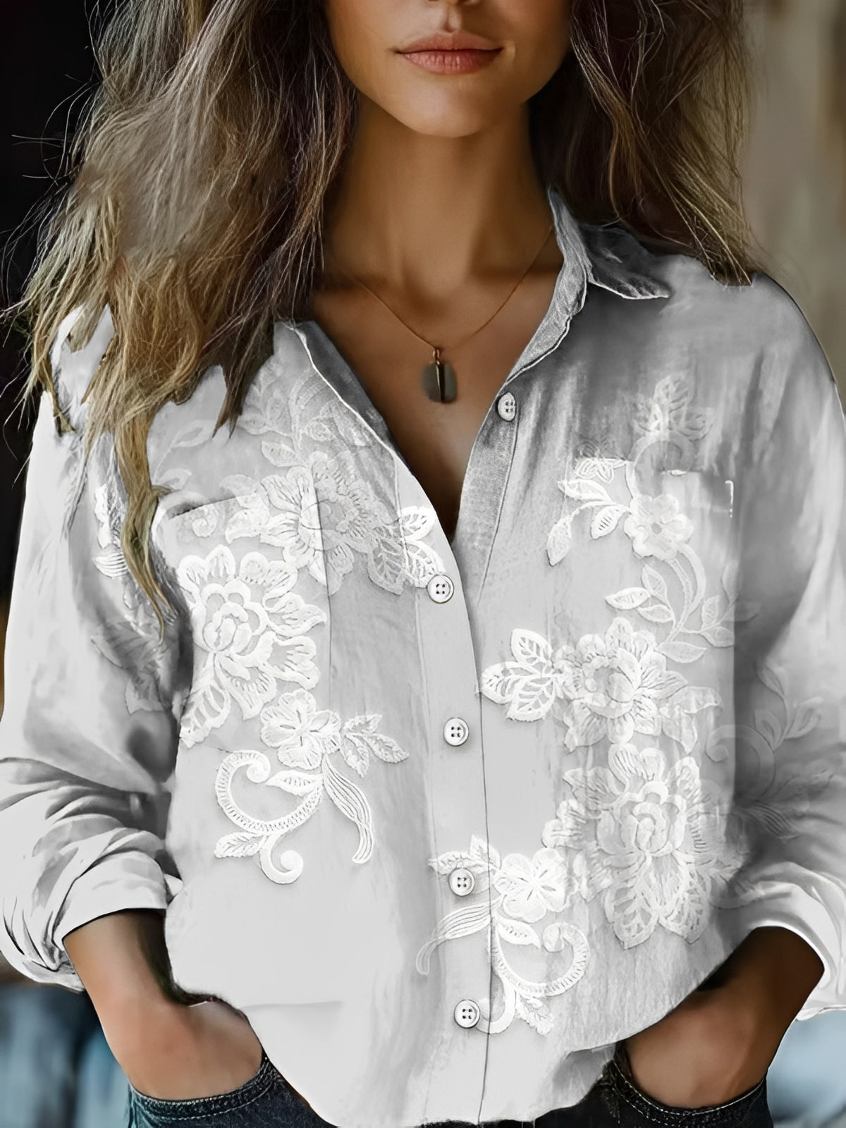 Jasmin - Blouse lumineuse à manches longues
