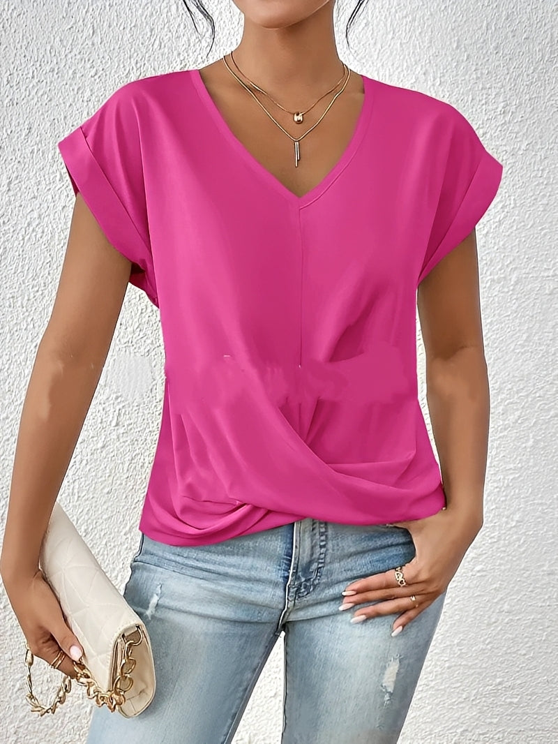 Lucie – T-shirt femme à col V – usage de tous les jours